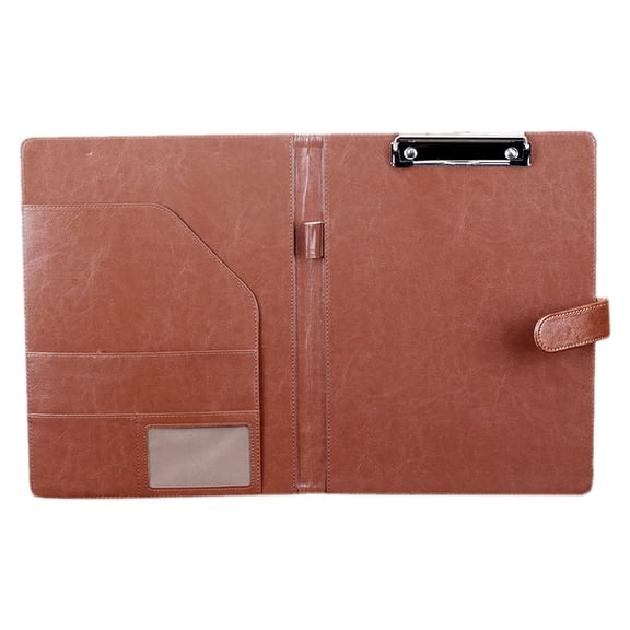 Piwvid Padfolio Portfolio Leather Binder, Interview Legal Document Organizer, Business Card Holder Included Letter Sized Writing Pad [Blue, Faux Leather Matte Finish]