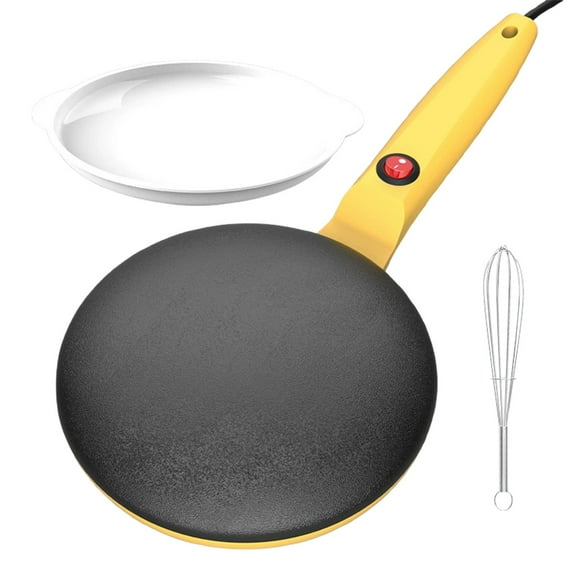 Piwvid Portable Electric Crepe Maker, 110V 8” Household Pancake Machine with Auto Temperature Control, Non-stick Crepe Pan for Pancake, Includes Egg Beater and Batter Pot