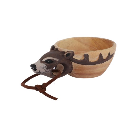Piwvid Portable Hand Carved Wooden Mug Various Animal Head Shape Cup Outdoor Camping Drinking Cup for Coffee Milk Tea Home Decor Birthday Christmas Gifts
