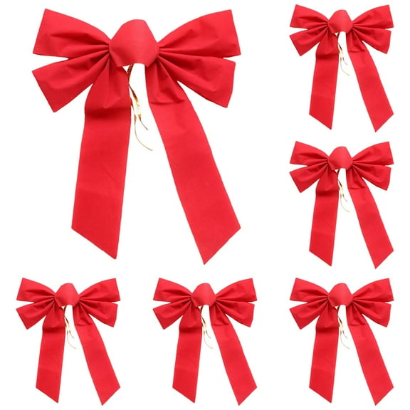 Piwvid Red Velvet Christmas Bows, 11x9.8 Inch Large Festive Bow for Wreaths, Christmas Tree Topper, Garland, Gift, and Indoor Outdoor Holiday Home Party Decorations (Red)