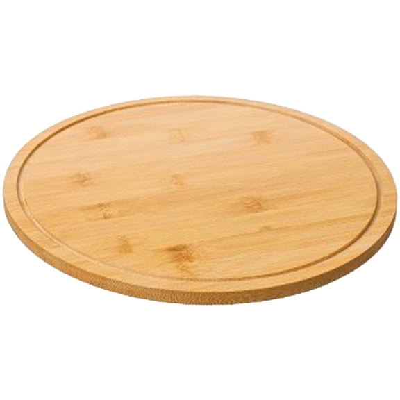 Piwvid Round Cutting Board and Heat-Resistant Charcuterie Tray, Sustainable Natural Bamboo Grazing Board with Juice Groove for Fruit, Cheese, Meat, 3 Size Options