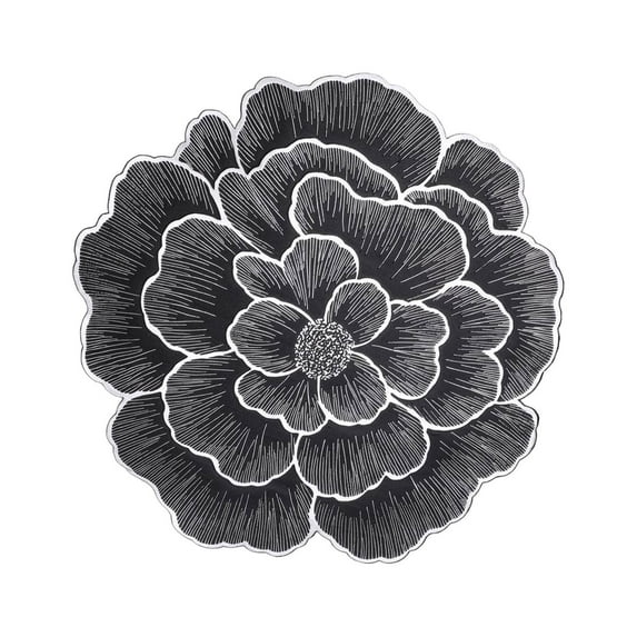 Piwvid Round Rose Placemats, Flower Vinyl Table Mats for Dining Table, Kitchen Table Setting Mats for Holiday, Wedding, Decorative, and Everyday Use, Easy to Clean