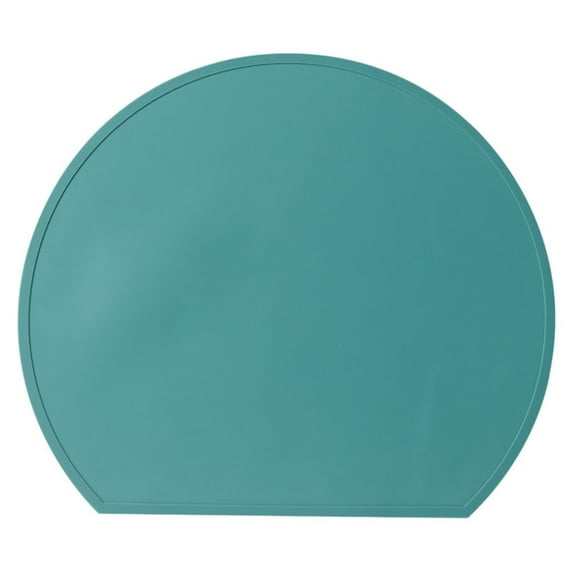 Piwvid Semicircle Table Mat, Silicone Placemat Heat Resistant Non-Slip Washable Solid Color Place Mats for Kitchen Dinning Restaurant, 15x13 Inches