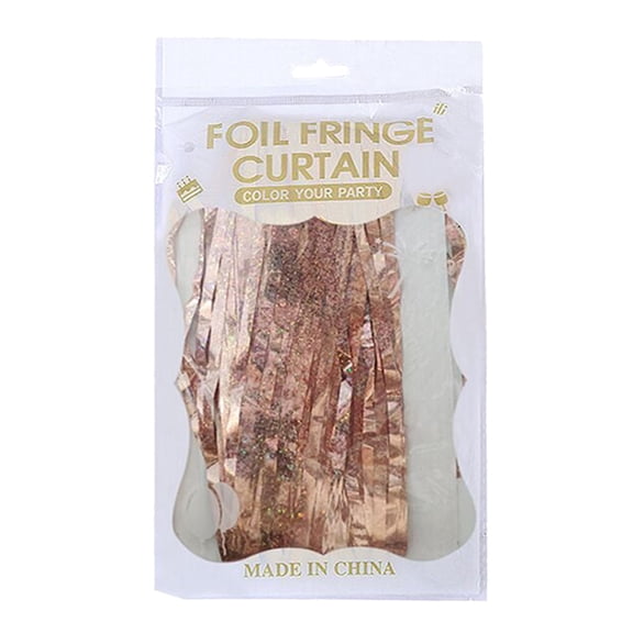 Piwvid Shimmering Gold Foil Fringe Curtain, 3.28x6.56ft Metallic Streamer Photo Booth Backdrop for Birthday Party, Wedding, Photography Background Decor