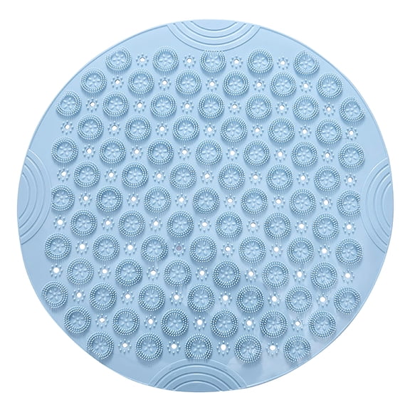 Piwvid Shower Mat, Round Shower Stall Mat, PVC Bathtub Mat, Non Slip Bath Mat with Suction Cups and Drain Holes, Machine Washable for Bathroom Bathtub Swimming Pool