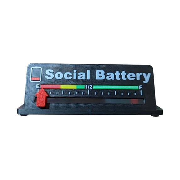 Piwvid Social Battery Desktop Indicator Ornament, Creative Home and Office Decoration for Desk, Tabletop, Bathroom, Fun and Functional Conversation Piece