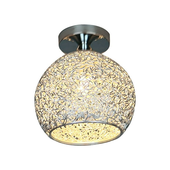 Piwvid Spherical Modern Semi-Flush Mount Ceiling Lampshade, Crystal Small Light Cover with Semi-Hollow Design, Universal Fit Easy to Install, Bulb Not Included