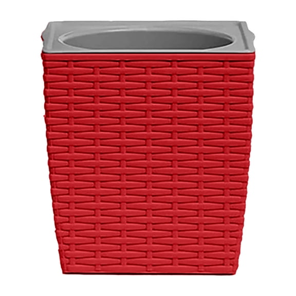 Piwvid Square Plant Pots 5.7 Inch Pots for Plants Small Planter Pot with Drainage Holes Creative Woven Rattan Double-Layer Balcony Outside Decor for Spring Garden Succulent Nursery House Plants