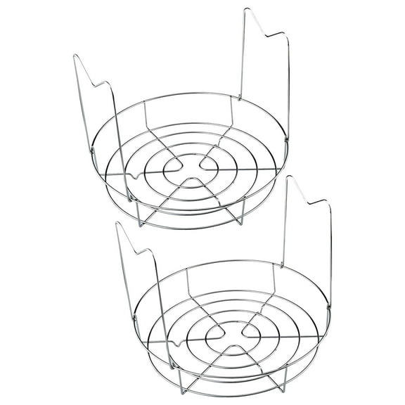 Piwvid Stainless Steel Canning Rack with Contour Handles, Holds Regular and Wide Mouth Mason Jars in Pressure Canner Pot, Durable and Rust Resistant