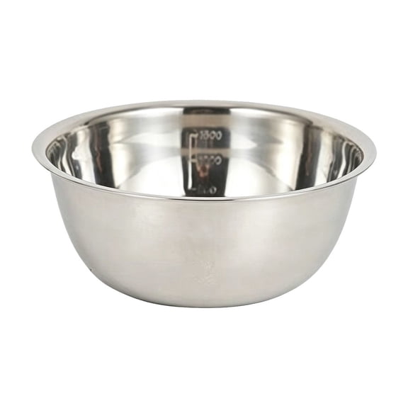 Piwvid Stainless Steel Round Basin, Thickened Laundry Tub Foot Soaking Tub Dish Pan Kitchen Prep Bowl for Induction Cooker, 3 Size Options, Multipurpose Household Use