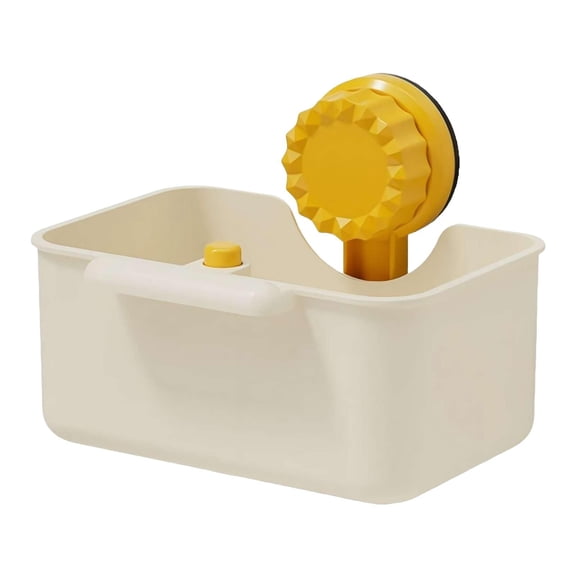 Piwvid Suction Cup Sink Corner Rack, Automatic Dumping Sink Strainer Basket, Triangle Storage Rack with Drain Hole, Corner Sink Trash Catcher for Food Waste, Kitchen Organizer