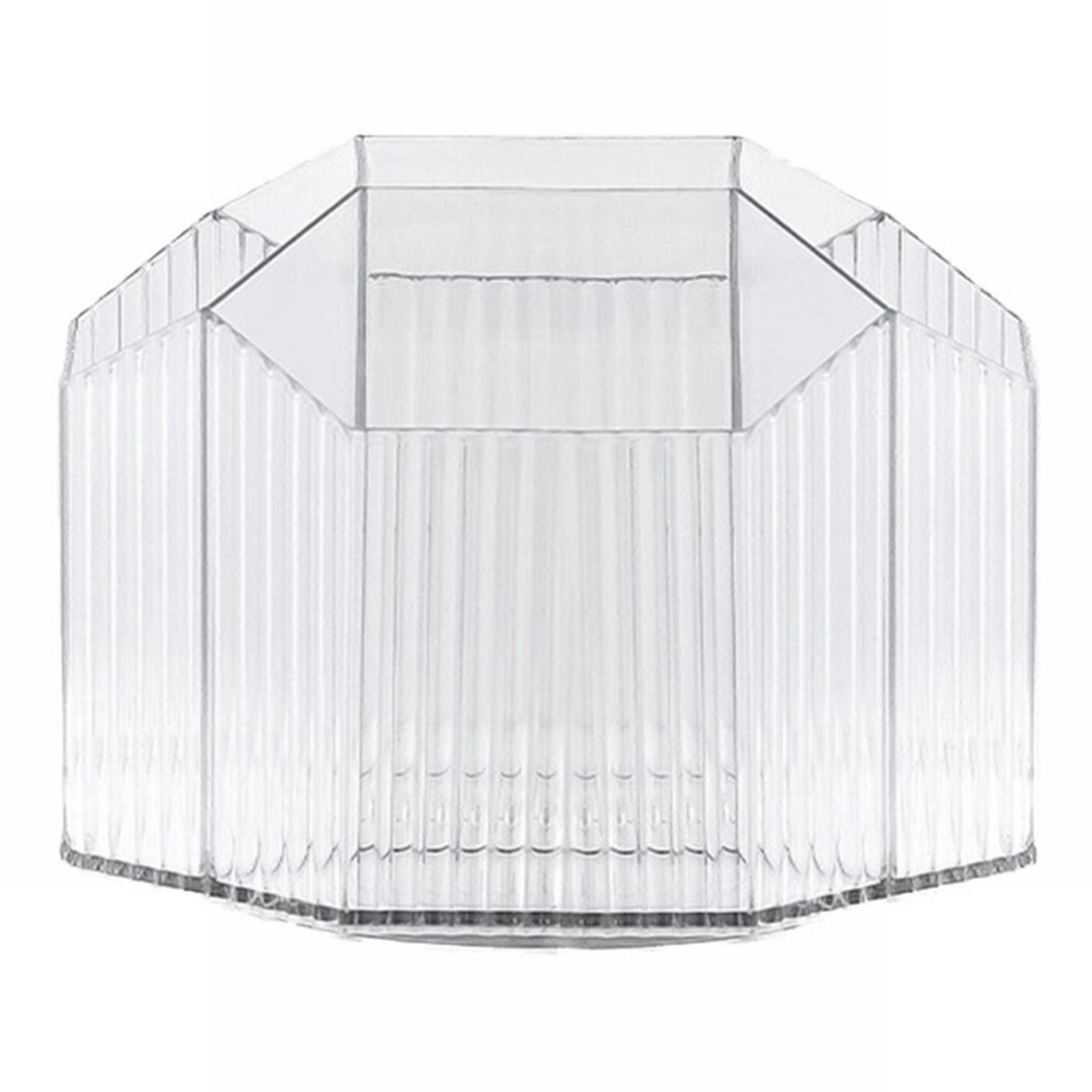 Piwvid Transparent Rotating Acrylic Pen Holder, Large Capacity Multi Compartment Desktop Stationery Storage Box, Multi Functional Organizer for Markers Pencils Art Supplies and Student Desk Use