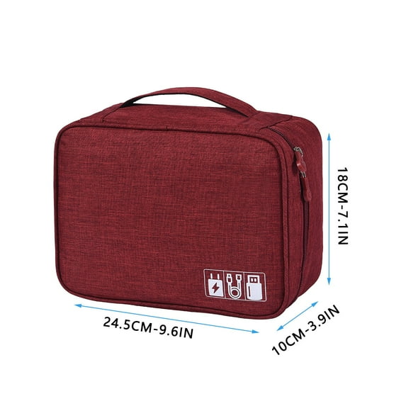 Piwvid Travel Cable Organizer Bag, Electronic Accessories Case Portable Double Layer Cable Storage Bag for Cord,phone,Charger, Flash Drive, Phone, SD Card,Personal Items