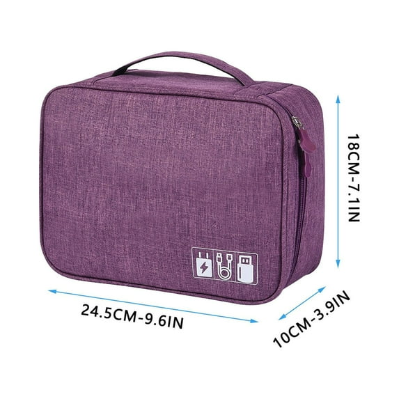Piwvid Travel Cable Organizer Bag, Electronic Accessories Case Portable Double Layer Cable Storage Bag for Cord,phone,Charger, Flash Drive, Phone, SD Card,Personal Items