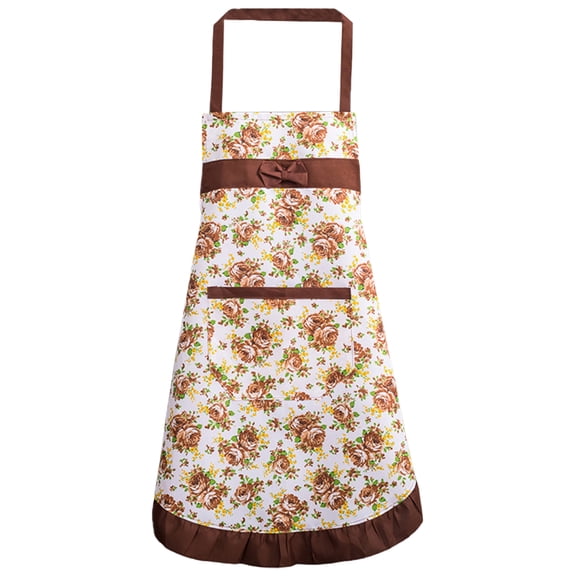 Piwvid Vintage Rose Flower Pattern Floral Aprons, Soft Adjustable Kitchen Cooking Aprons for Women, Restaurant, Home Dinner, and Baking Gift