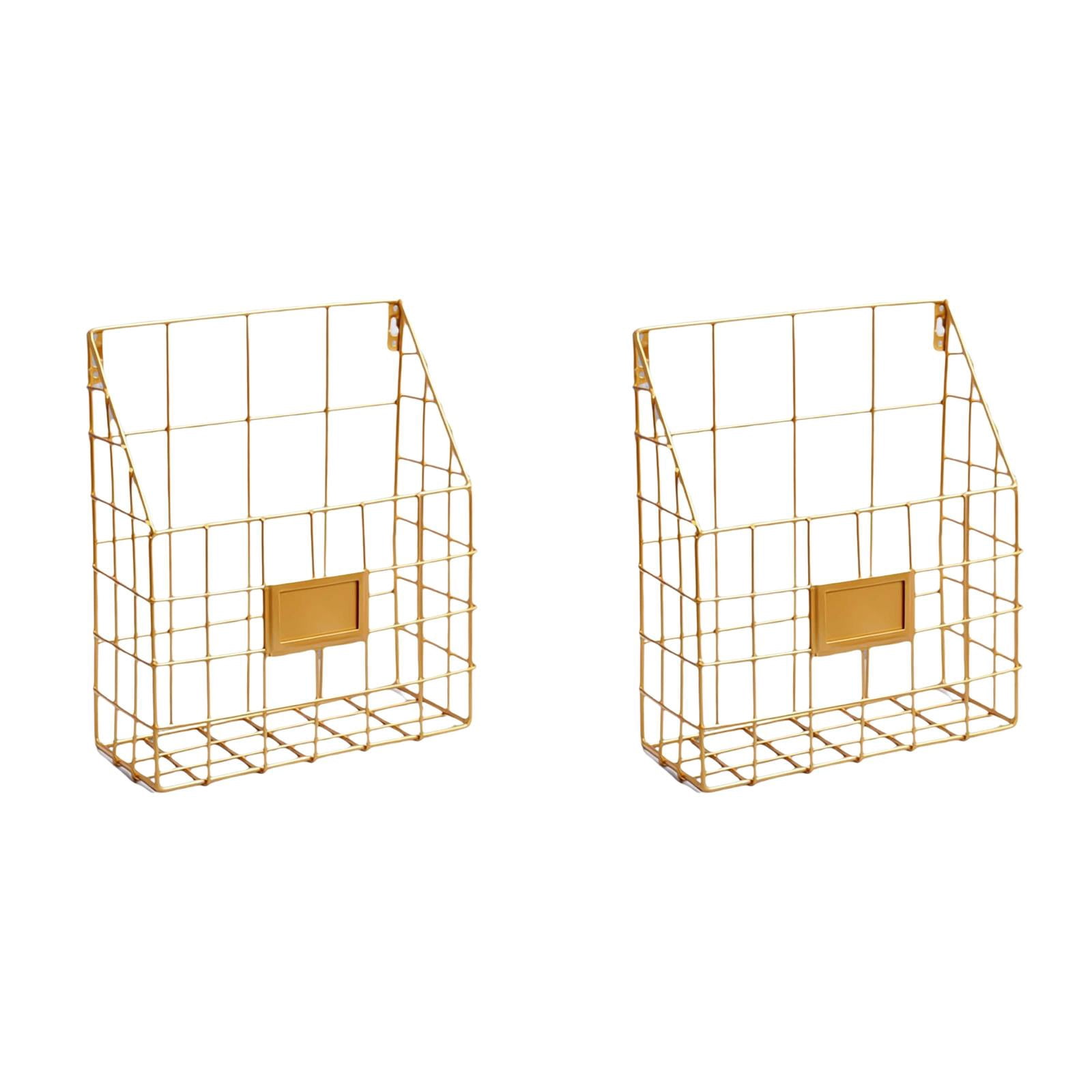 Double Magazine File Rack Piwvid Wall Mounted Magazine File Rack Organizer for Entryway Mail ...