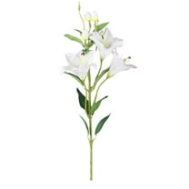 Piwvid White Stargazer Lily Artificial Flowers for Decoration, Long Stems Real Touch latex Fake Flowers, Faux Silk Easter Lily for Spring Indoor Home Office Wedding Table Centerpiece