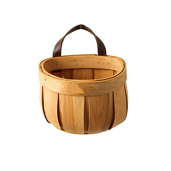​​Piwvid Wood Chips Hand Woven Storage Basket Multi-Use Organizer for Fruits Snacks Bread Flowers Sundries Counter Display Kitchen Rustic Farmhouse Decor Accessory​​ ﻿