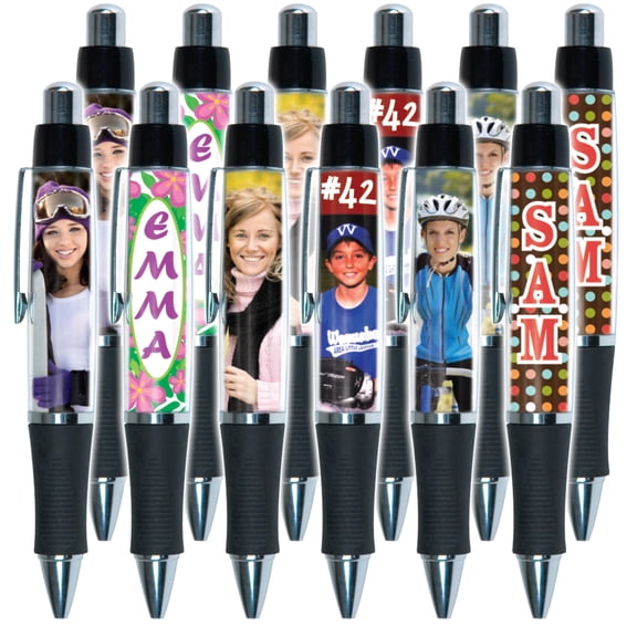PixPen - DIY Photo Pen Create Your Own Personalized Pen - Insert 2.5 x 1.75 Wallet Photo or Create and Print Inserts Online 12 Pack