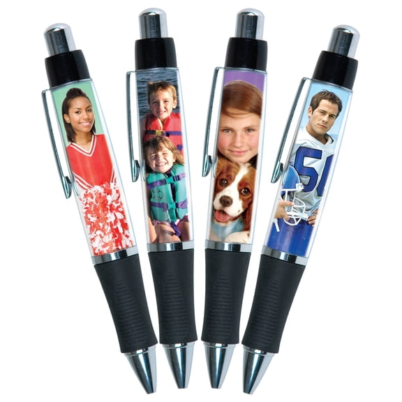 PixPen - DIY Photo Pen Create Your Own Personalized Pen - Insert 2.5 x 1.75 Wallet Photo or Create and Print Inserts Online 4 Pack