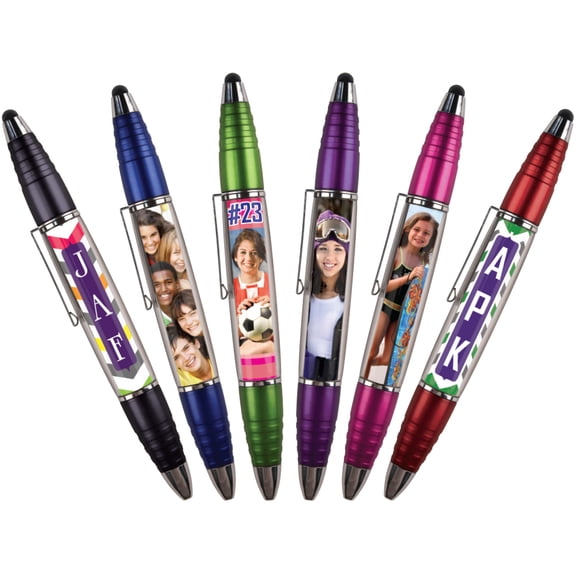 PixStylus 2 in 1 Personalized Pen and Stylus Combo - DIY  Just Insert a Photo or Create Your Own Custom Insert Online - Multicolor 6 Pack