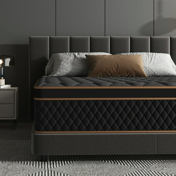 Pixafog 12 inch Queen Mattress in a Box, Individual Pocket Spring Mattress with Motion Isolation, Pressure Relief & Edge Support, Medium, Euro Top