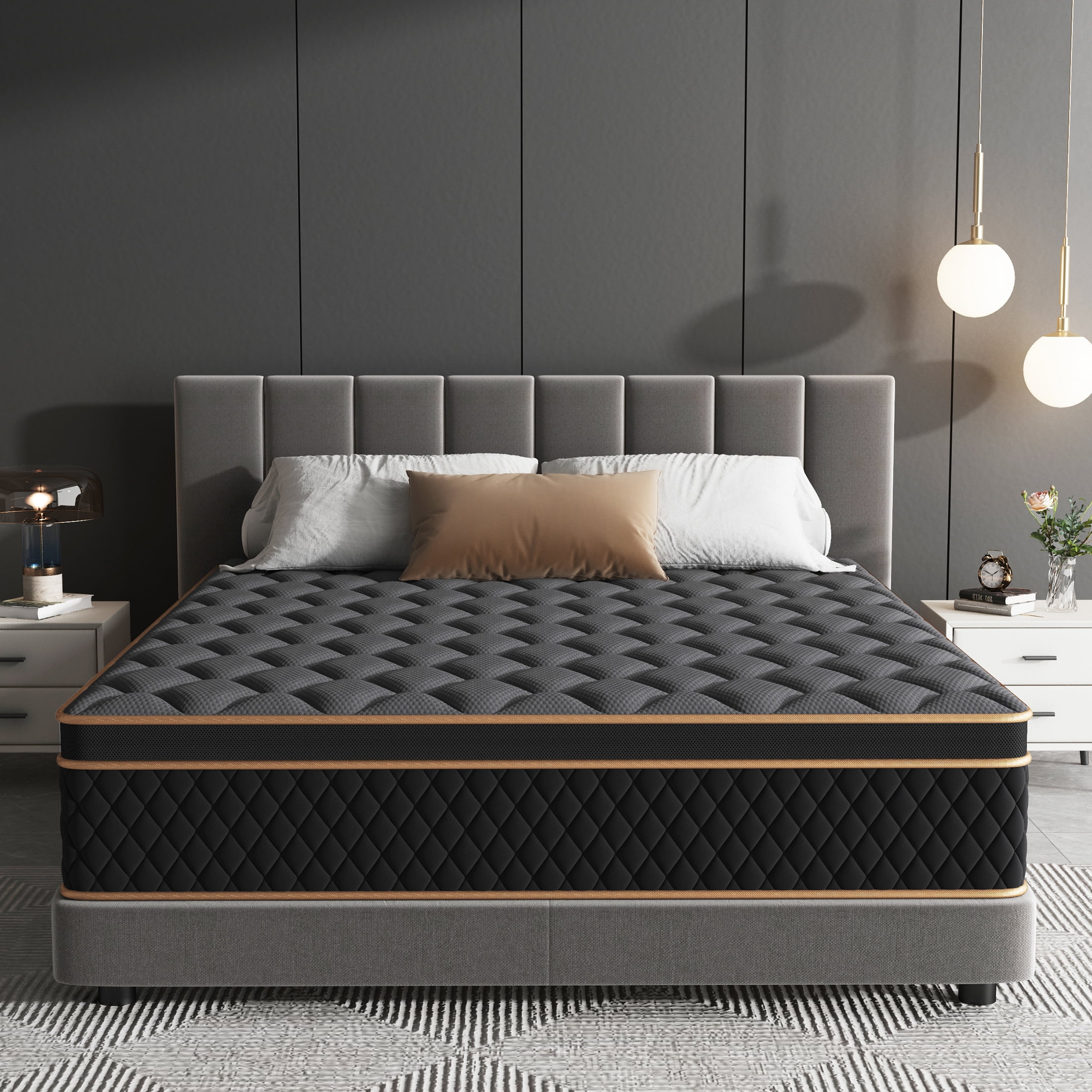 Pixafog 14 inch Full Bed Mattress in a Box, Medium Adult Individual Pocket Innerspring Mattresses,Fiberglass-Free & CertiPUR-US
