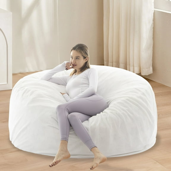 Pixafog 6ft Large Bean Bag Chair for Adults with Filling,Indoor Bean Bag Lazy Chair,Memory Foam,Removable Washable Flannel Cover