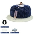 thumbnail image 1 of Pixafog Bean Bag Chair for Adults with Filling,Removable Washable Flannel Cover,U-shape Pillow,Blanket & Carpet,6ft, 1 of 8