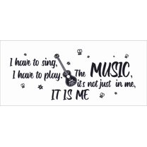 Pixar Animation Coco Movie Quotes Wall Decal | I Have To Sing I Have To Play The Music Its Not Just In Me It Is Me - 9" x 20" DIY Guitar Skulls And Flowers Home Wall Sticker Vinyl Adhesive Decoration