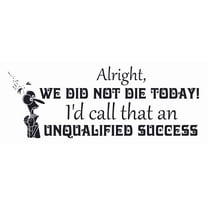 Pixar Animation Inside Out Fear Vinyl Wall Decal - 8" x 20" DIY Stick And Peel Walt Disney Movie Quotes Home Decoration Sticker | Alright We Did Not Die Today I'd Call That An Unqualified Success