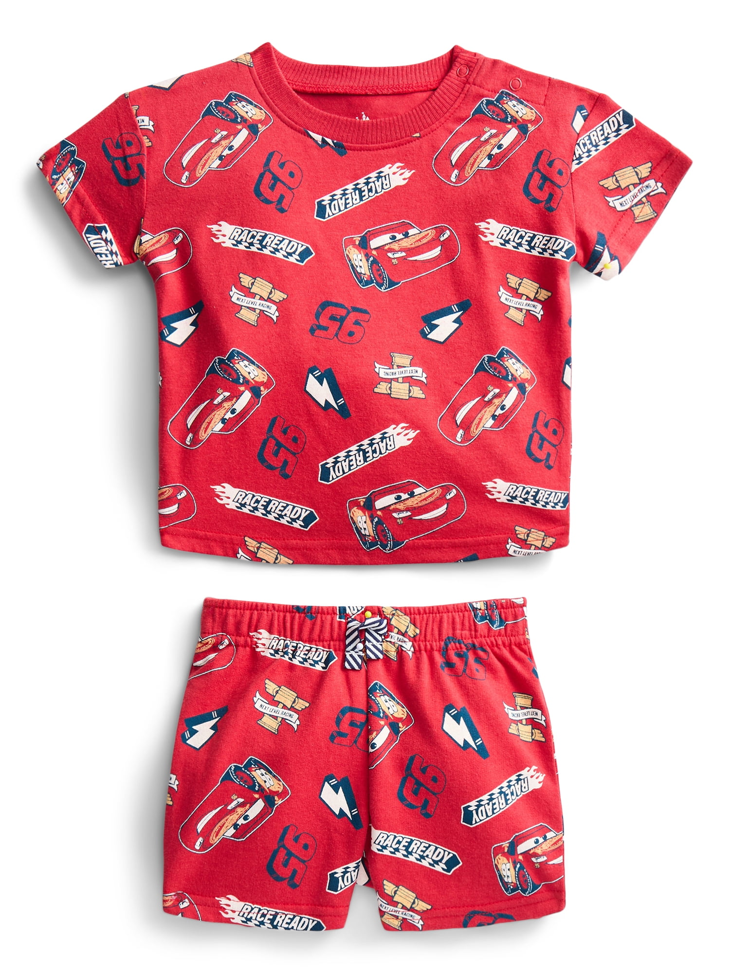 Pixar Cars Baby Boys Allover Print Short Sleeve Tee and Shorts Set, 2-Piece, Sizes 0/3M-24M