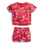 Pixar Cars Baby Boys Allover Print Short Sleeve Tee and Shorts Set, 2-Piece, Sizes 0/3M-24M
