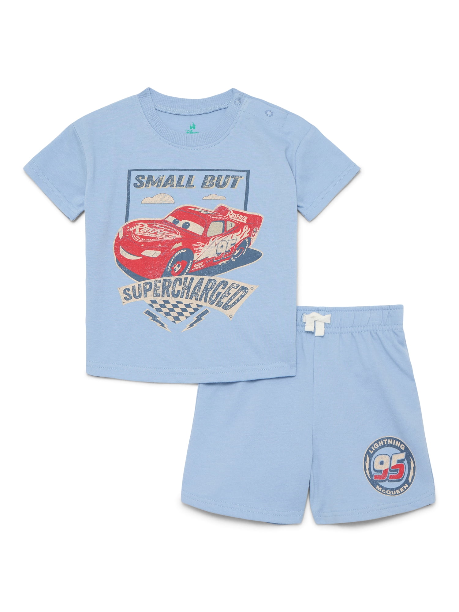 Pixar Cars Baby Boys' Short Sleeve Graphic Tee and Shorts Set, 2-Piece, Sizes 0/3M-24M