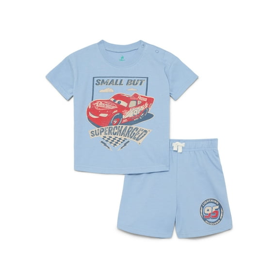 Pixar Cars Baby Boys' Short Sleeve Graphic Tee and Shorts Set, 2-Piece, Sizes 0/3M-24M