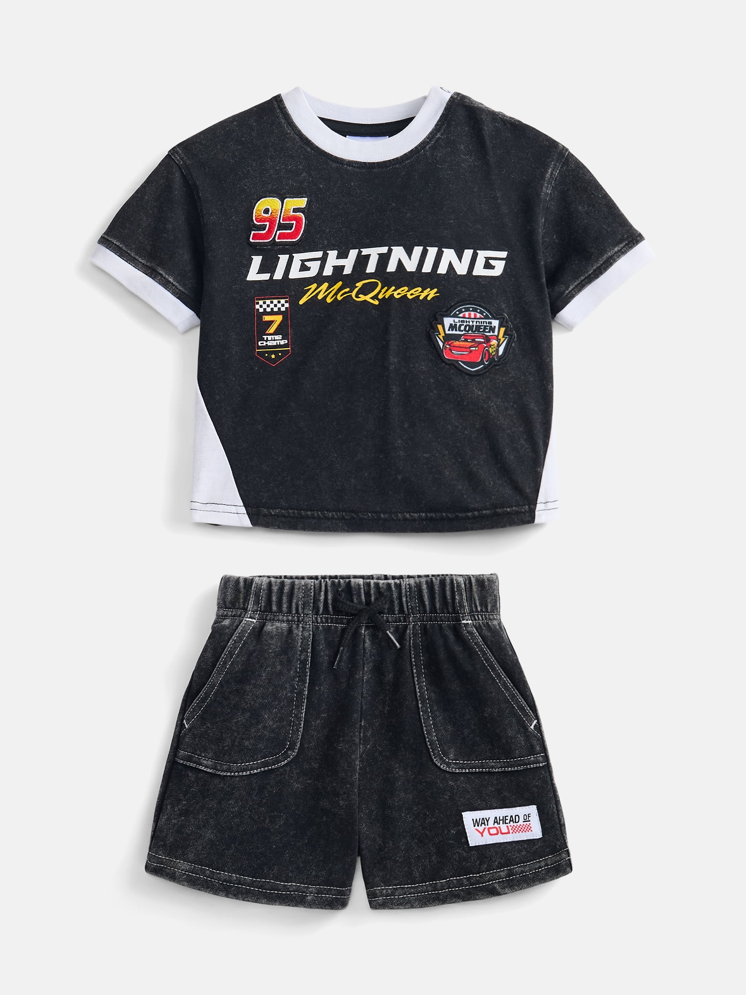 Pixar Cars Baby Boys Graphic Tee and Fleece Shorts Set, 2-Piece, Sizes 0/3M-6/9M