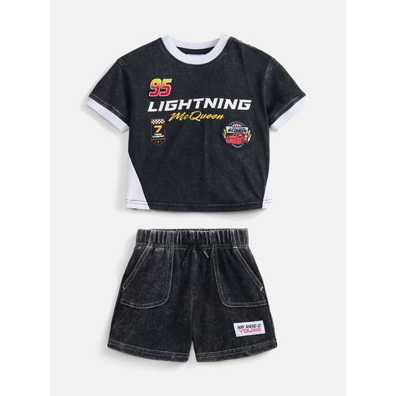 Pixar Cars Baby Boys Graphic Tee and Fleece Shorts Set, 2-Piece, Sizes 0/3M-6/9M