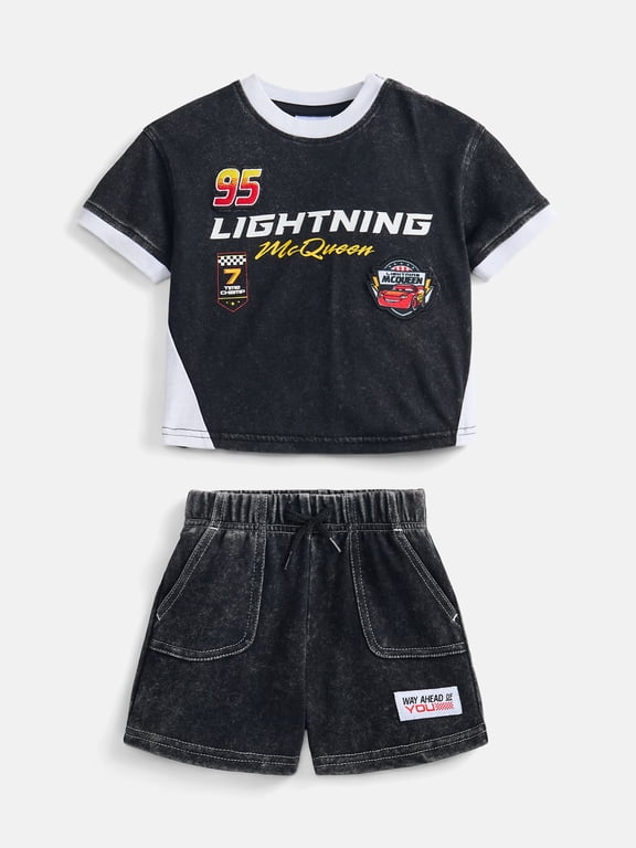 Cars Baby Boys Graphic Tee and Fleece Shorts Set, 2-Piece, Sizes 0/3M-6/9M