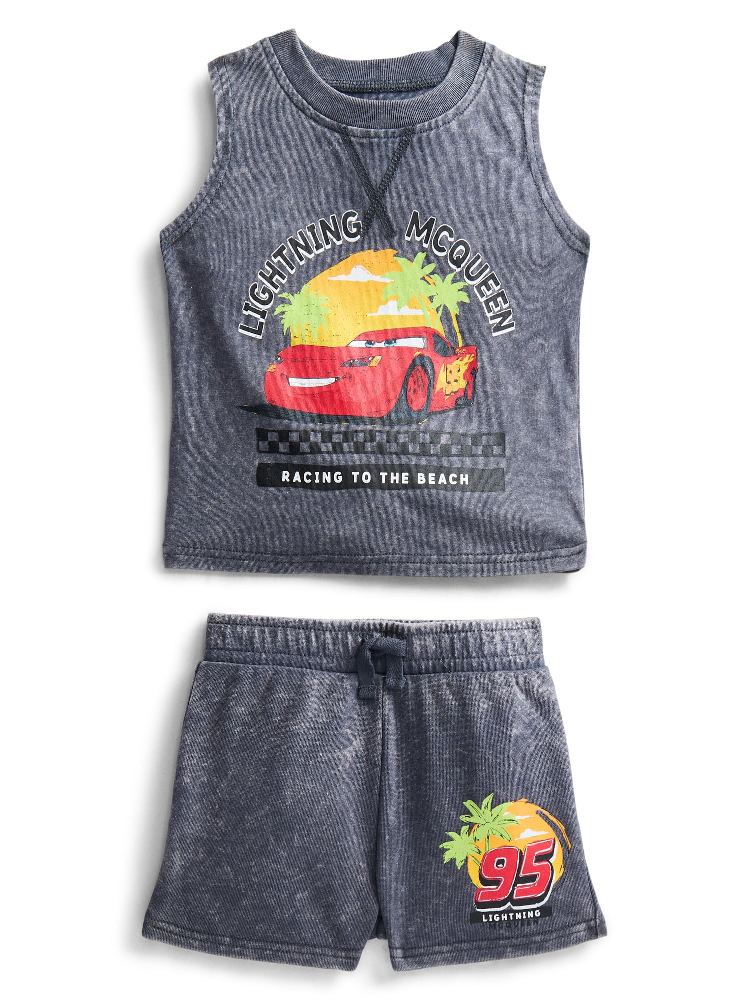 Pixar Cars Baby Boys Lightning McQueen Sleeveless Graphic Tank Top and Shorts Set, 2-Piece, Sizes 0/3M-24M
