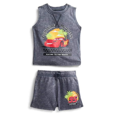 Pixar Cars Baby Boys Lightning McQueen Sleeveless Graphic Tank Top and Shorts Set, 2-Piece, Sizes 0/3M-24M