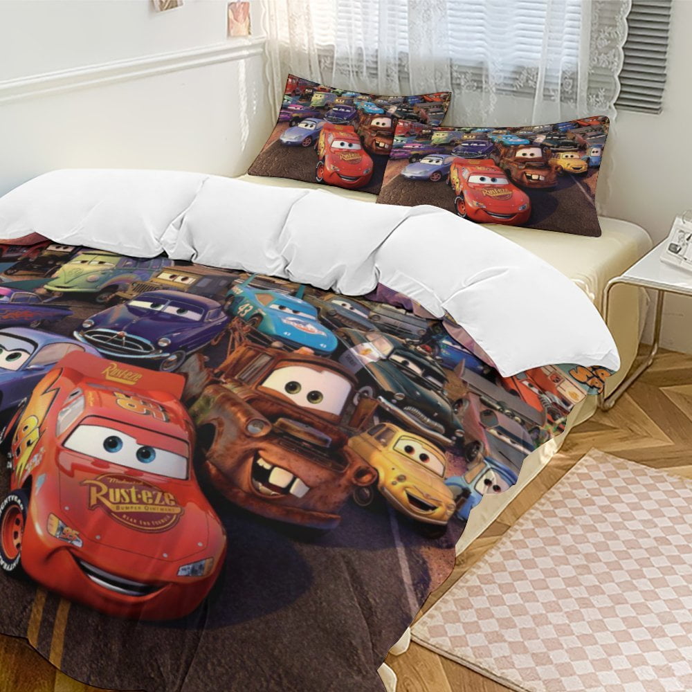 Pixar Cars Bedding Comforter Sets, 3-Piece Bedding Set Soft Warm Bed ...