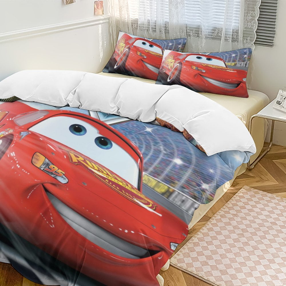 Pixar Cars Bedding Comforter Sets, 3-Piece Bedding Set Soft Warm Bed ...