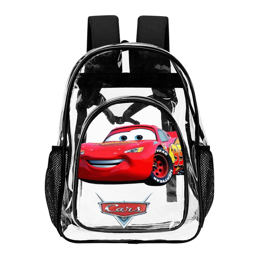 Pixar Cars by Ktiywro Unisex Transparent Heavy Duty PVC School Backpack, Clear
