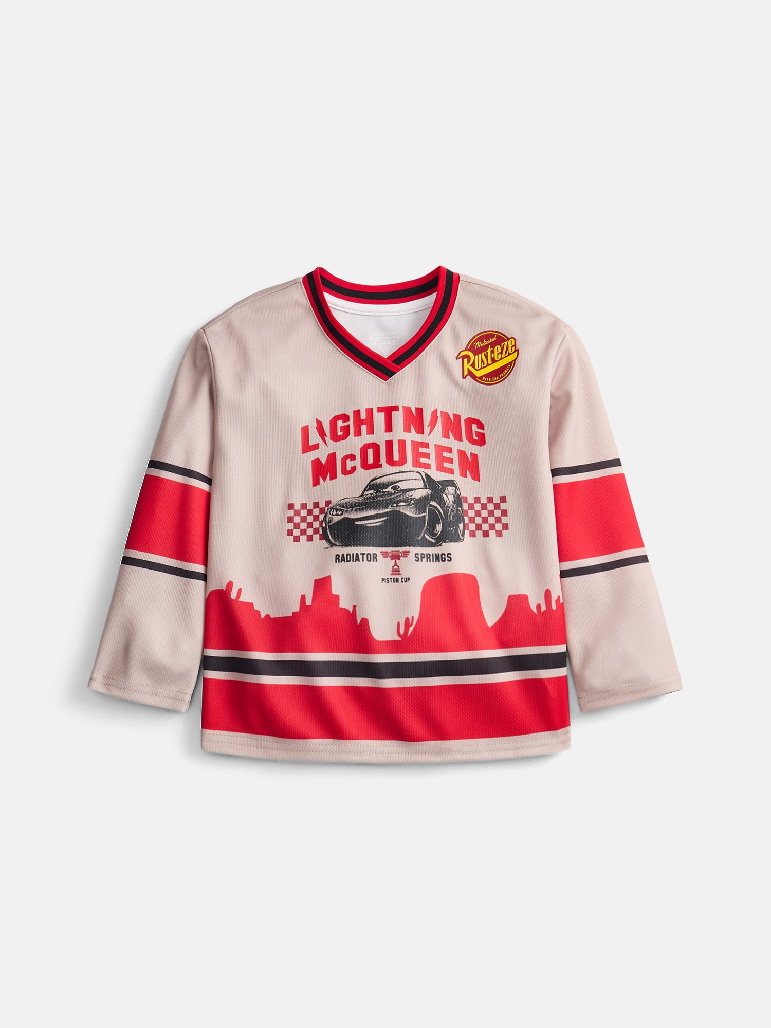 Pixar Cars Lightning McQueen Toddler Boys Graphic Hockey Jersey, Sizes 12M-5T