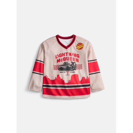 Monster Jam Pixar Cars Lightning McQueen Toddler Boys Graphic Hockey Jersey, Sizes 12M-5T