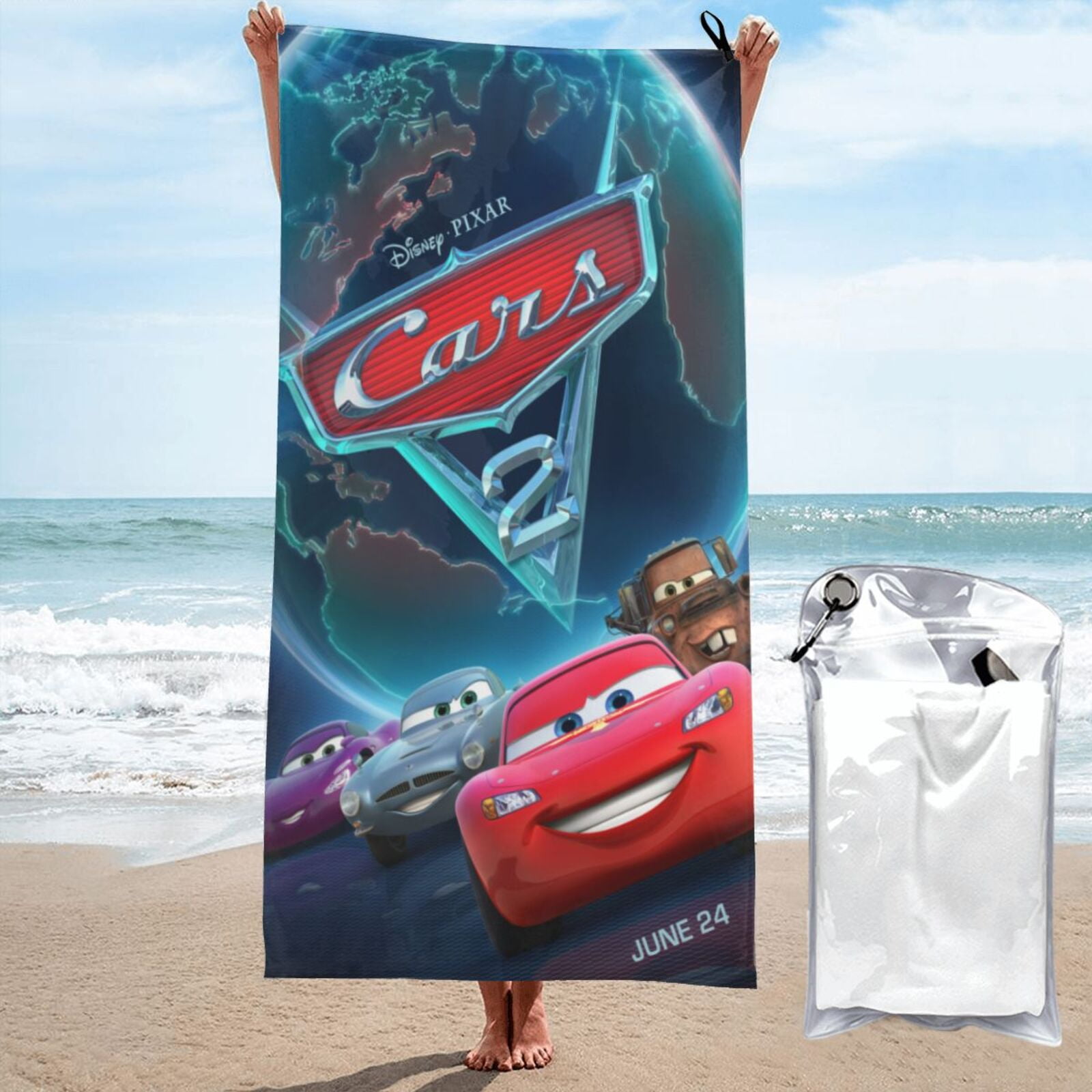 Pixar Cars Microfiber Beach Towel – Absorbent Quick Dry Lightweight ...