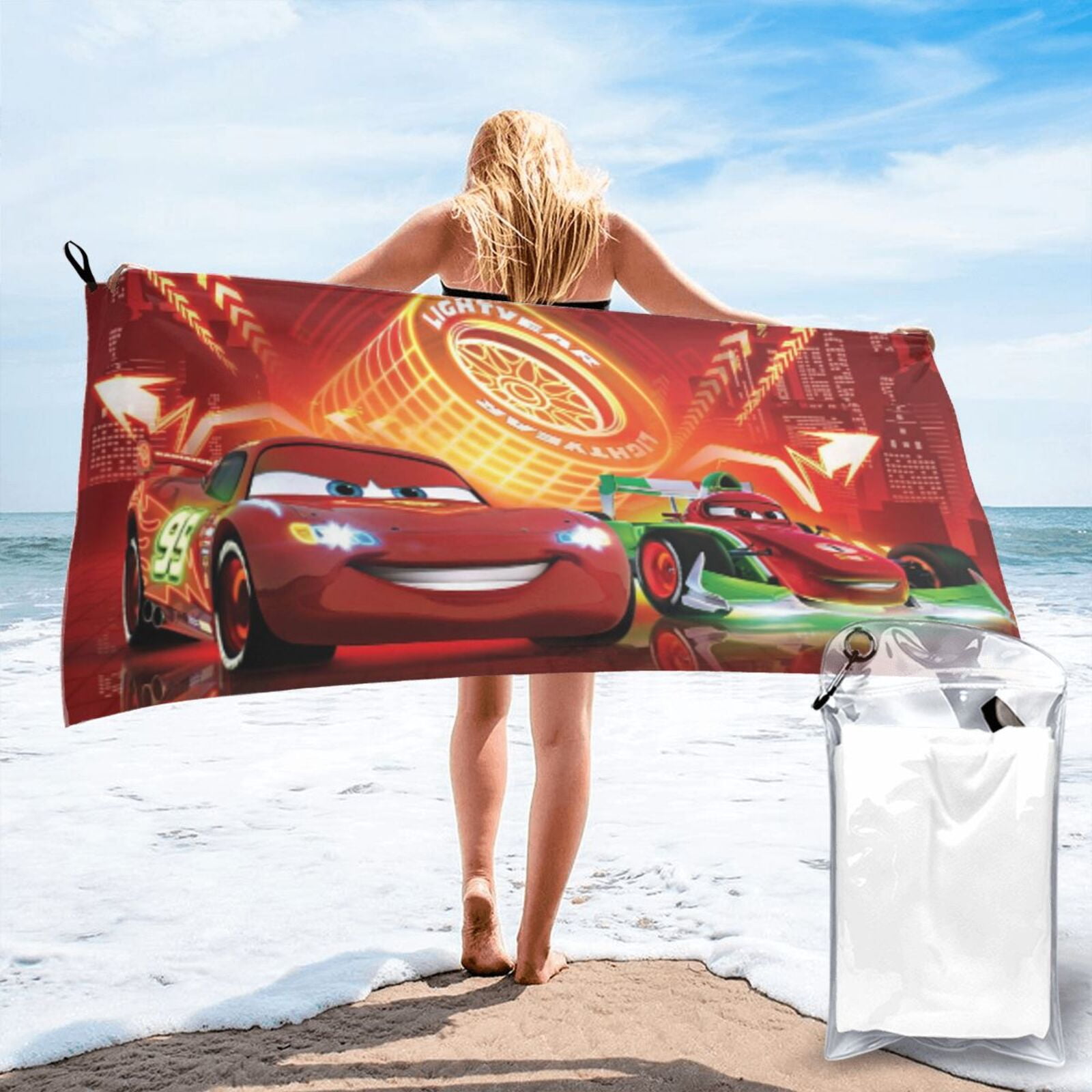 Pixar Cars Microfiber Beach Towel – Absorbent Quick Dry Lightweight ...