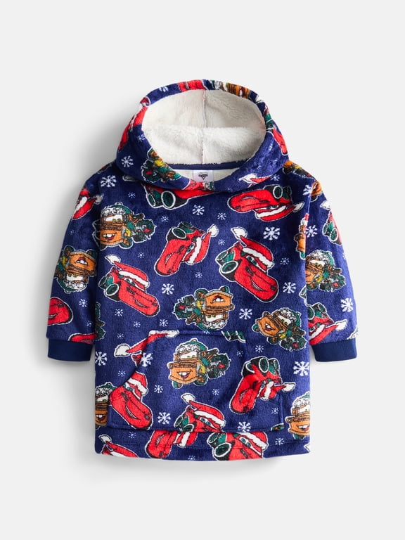 Pixar Cars Toddler Boy Long Sleeve All Over Print Hooded Snugget, Sizes 12M-5T
