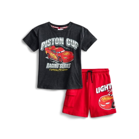 Pixar Cars Baby and Toddler Boy Short Sleeve Graphic Tee and Matching Shorts Set, 2-Piece, Sizes 0/3M-5T