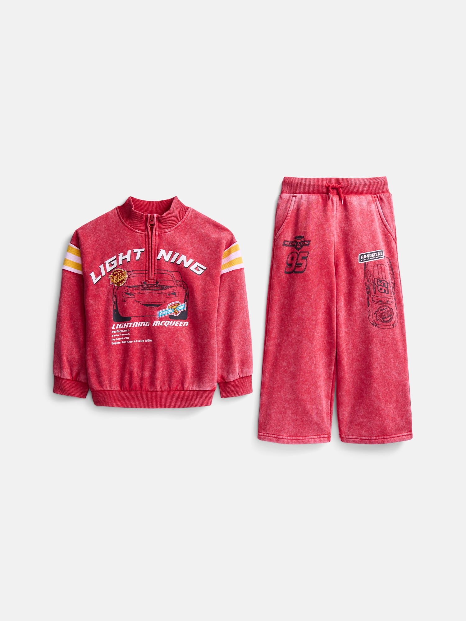 Pixar Cars Toddler Boys Quarter Zip Pullover and Pants Set, 2-Piece, Sizes 12M-5T